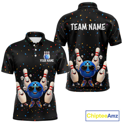 Custom Funny Bowling Pins Ball Bowling Team Shirts Bowling Jerseys for Men Polo & 1/4 Zip HNT561