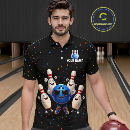 Custom Funny Bowling Pins Ball Bowling Team Shirts Bowling Jerseys for Men Polo & 1/4 Zip HNT561