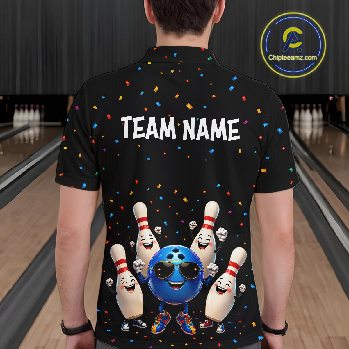 Custom Funny Bowling Pins Ball Bowling Team Shirts Bowling Jerseys for Men Polo & 1/4 Zip HNT561