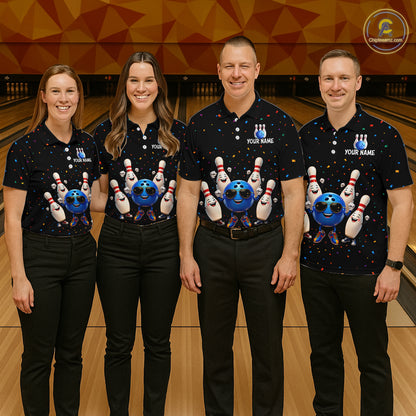Custom Funny Bowling Pins Ball Bowling Team Shirts Bowling Jerseys for Men Polo & 1/4 Zip HNT561