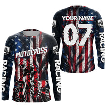 Load image into Gallery viewer, US Flag Youth Motocross Jersey Custom Dirt Bike Shirt Kid Men Women Motocross Shirt UPF30+ DNT37