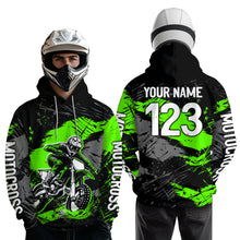Load image into Gallery viewer, Custom Green Dirt Bike Hoodie Motocross Sweatshirts for Kid Men Women Motorcycle Hoodie HOT39