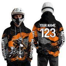Load image into Gallery viewer, Custom Orange Dirt Bike Hoodie Motocross Sweatshirts for Kid Men Women Motorcycle Hoodie HOT39