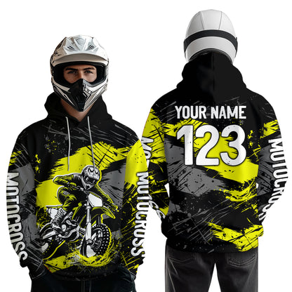 Custom Yellow Dirt Bike Hoodie Motocross Sweatshirts for Kid Men Women Motorcycle Hoodie HOT39