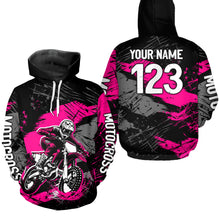 Load image into Gallery viewer, Custom Pink Dirt Bike Hoodie Motocross Sweatshirts for Kid Men Women Motorcycle Hoodie HOT39