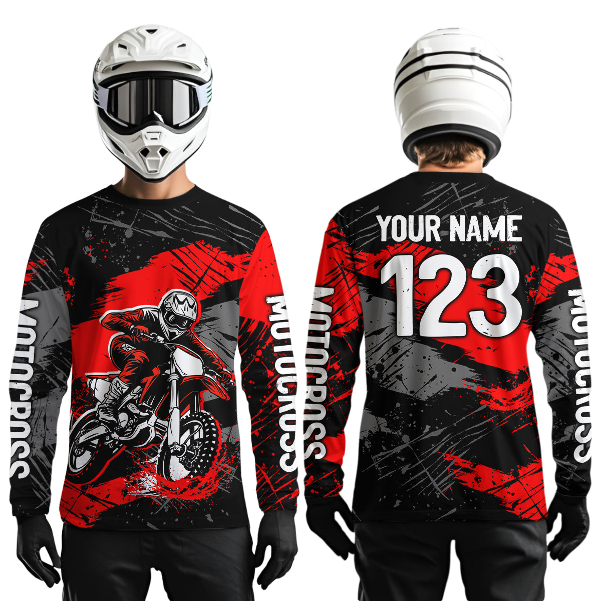 Custom Red Youth Motocross Jersey Motocycle Shirts Shirt Kid Men Women Motocross Shirt UPF30+ DNT38