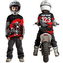 Load image into Gallery viewer, Custom Red Youth Motocross Jersey Motocycle Shirts Shirt Kid Men Women Motocross Shirt UPF30+ DNT38