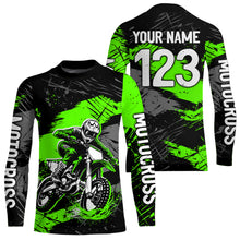 Load image into Gallery viewer, Custom Green Youth Motocross Jersey Motocycle Shirts Shirt Kid Men Women Motocross Shirt UPF30+ DNT38