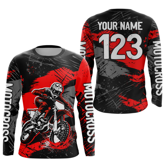 Custom Red Youth Motocross Jersey Motocycle Shirts Shirt Kid Men Women Motocross Shirt UPF30+ DNT38