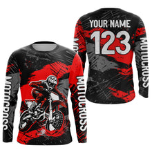 Load image into Gallery viewer, Custom Red Youth Motocross Jersey Motocycle Shirts Shirt Kid Men Women Motocross Shirt UPF30+ DNT38
