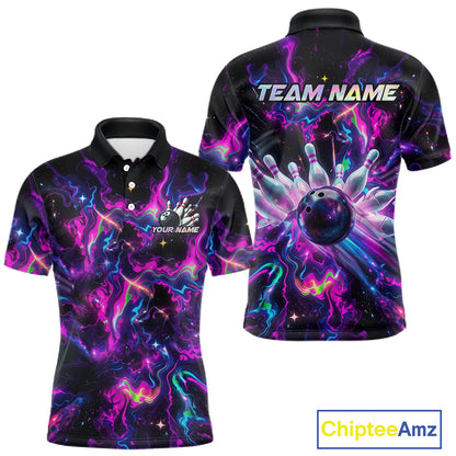 Custom Neon Colorful Bowling Team Shirts Bowling Jerseys for Men Bowling Gifts for Bowler HNT551