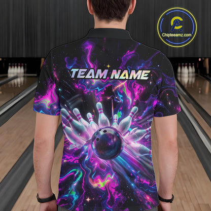 Custom Neon Colorful Bowling Team Shirts Bowling Jerseys for Men Bowling Gifts for Bowler HNT551