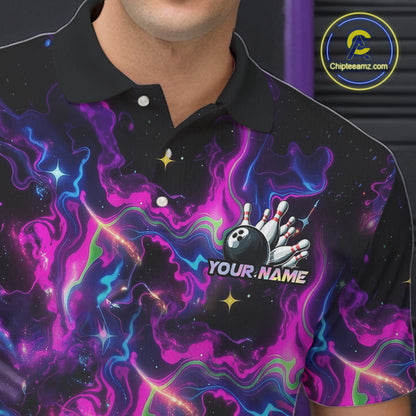 Custom Neon Colorful Bowling Team Shirts Bowling Jerseys for Men Bowling Gifts for Bowler HNT551