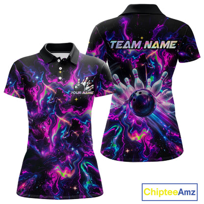 Custom Neon Colorful Bowling Team Shirts Bowling Jerseys for Women Bowling Gifts for Bowler HNT551
