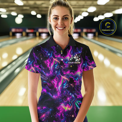 Custom Neon Colorful Bowling Team Shirts Bowling Jerseys for Women Bowling Gifts for Bowler HNT551