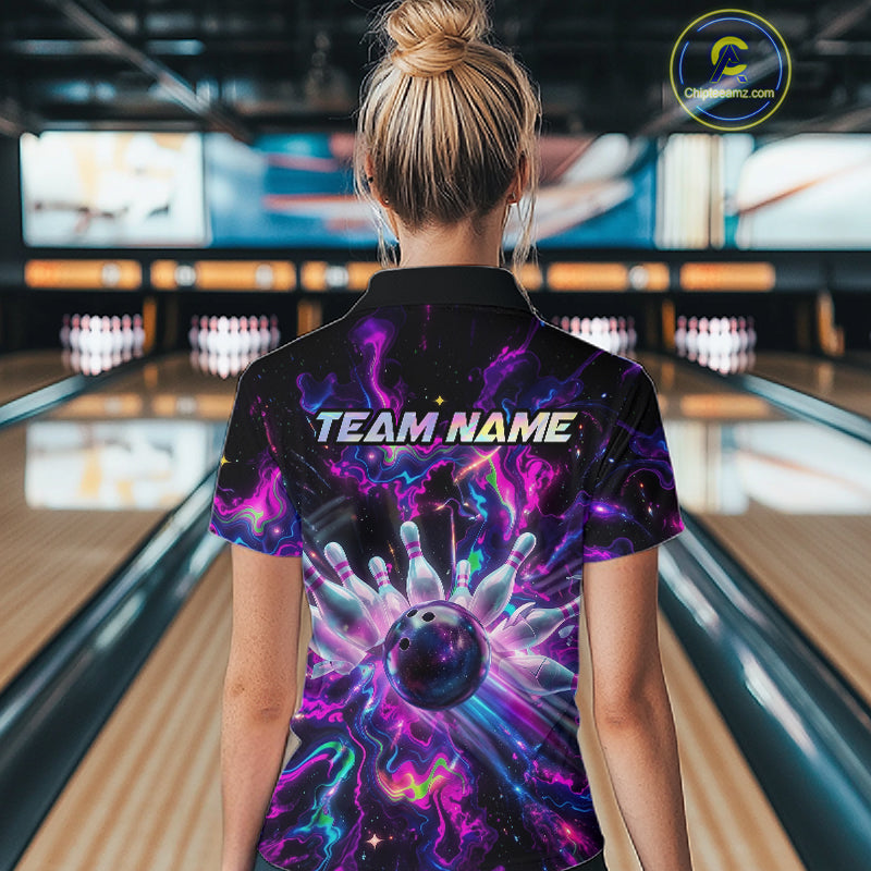 Custom Neon Colorful Bowling Team Shirts Bowling Jerseys for Women Bowling Gifts for Bowler HNT551