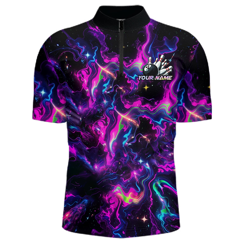 Custom Neon Colorful Bowling Team Shirts Bowling Jerseys for Men Bowling Gifts for Bowler HNT551