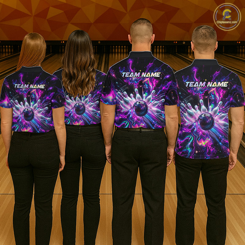 Custom Neon Colorful Bowling Team Shirts Bowling Jerseys for Men Bowling Gifts for Bowler HNT551