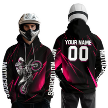 Load image into Gallery viewer, Custom Pink Youth Motocross Jersey Hoodie Kid Men Women Dirt Bike Motorcycle Hoodie HOT36