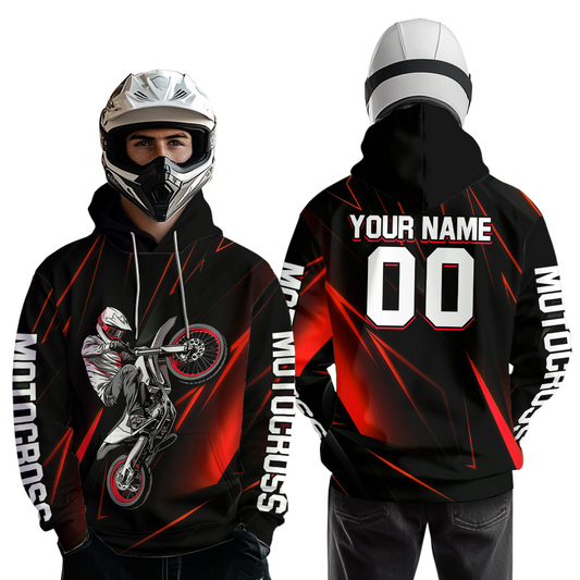 Custom Red Youth Motocross Jersey Hoodie Kid Men Women Dirt Bike Motorcycle Hoodie HOT36