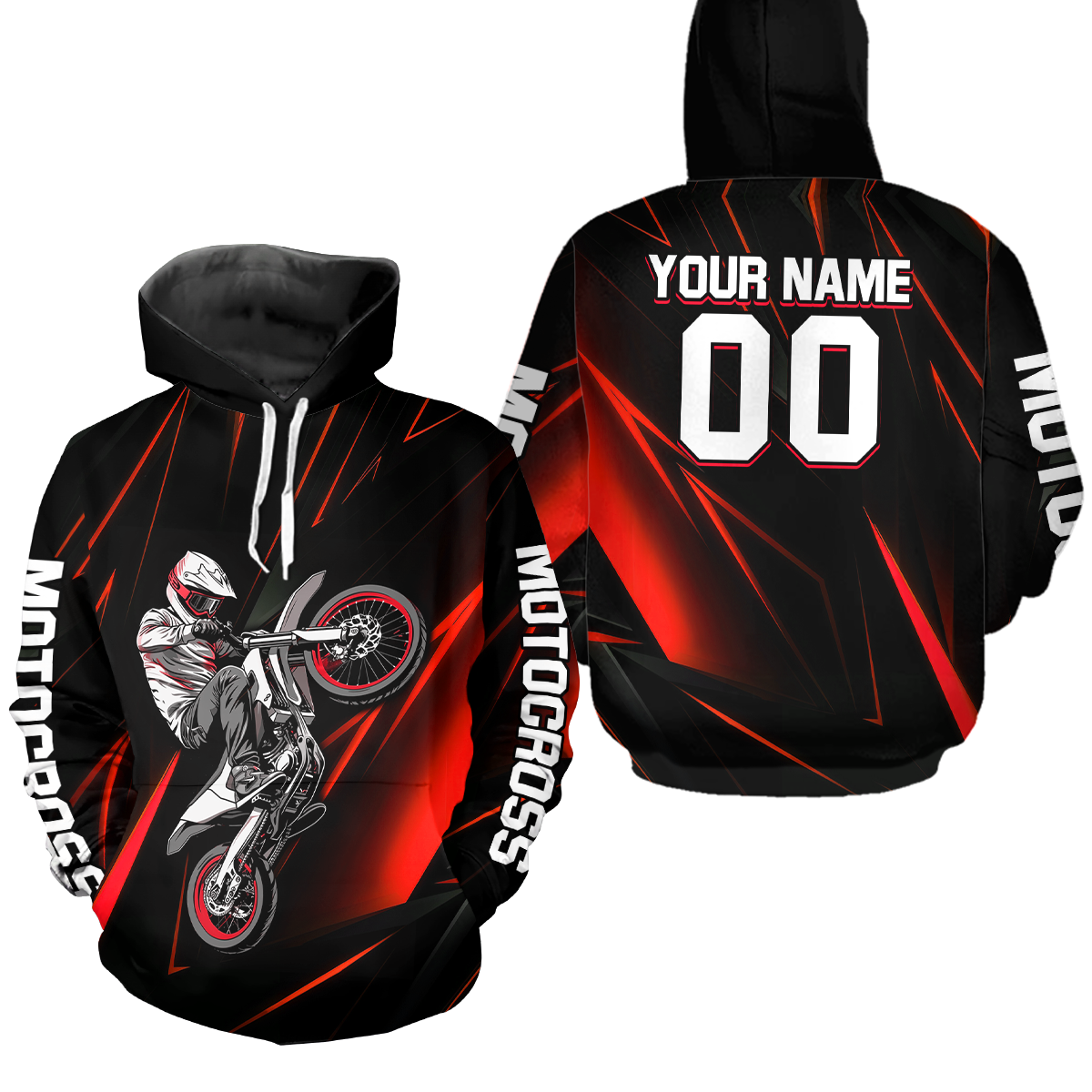 Custom Red Youth Motocross Jersey Hoodie Kid Men Women Dirt Bike Motorcycle Hoodie HOT36