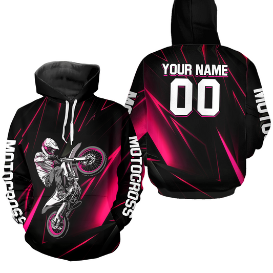 Custom Pink Youth Motocross Jersey Hoodie Kid Men Women Dirt Bike Motorcycle Hoodie HOT36
