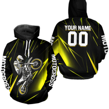 Load image into Gallery viewer, Custom Yellow Youth Motocross Jersey Hoodie Kid Men Women Dirt Bike Motorcycle Hoodie HOT36