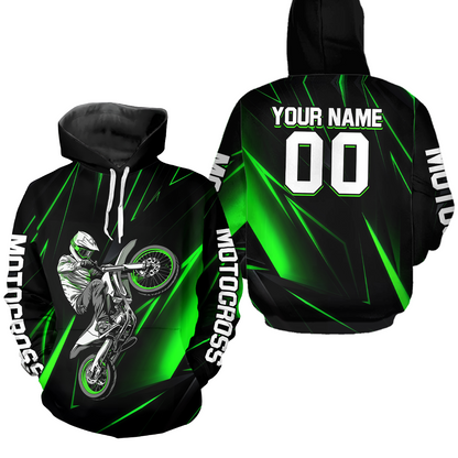 Custom Green Youth Motocross Jersey Hoodie Kid Men Women Dirt Bike Motorcycle Hoodie HOT36