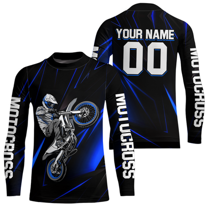 Blue Youth MX Motocross Jersey Custom Motocycle Shirts Men Women Kid UPF30+ DNT41