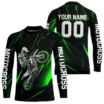 Green Youth MX Motocross Jersey Custom Motocycle Shirts Men Women Kid UPF30+ DNT41