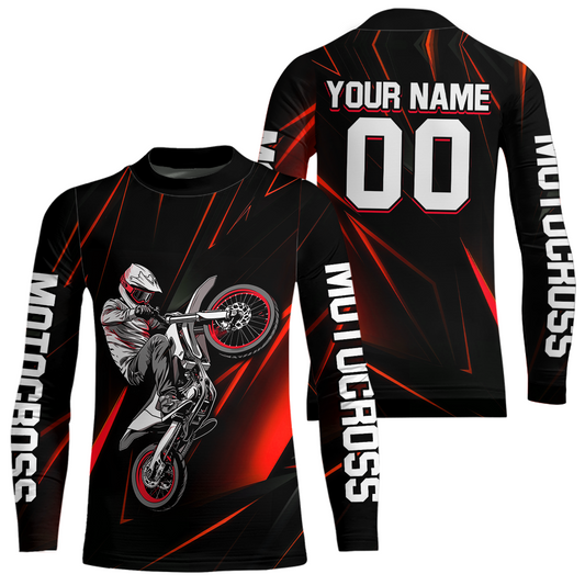 Red Youth MX Motocross Jersey Custom Motocycle Shirts Men Women Kid UPF30+ DNT41