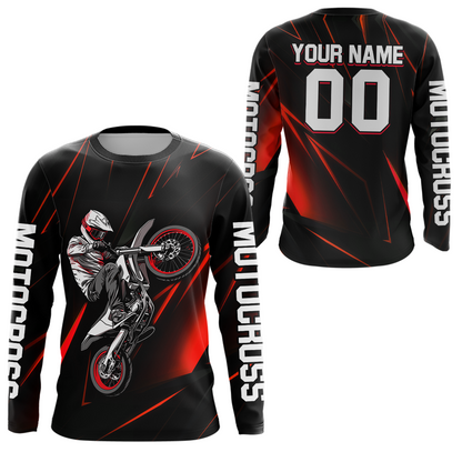 Red Youth MX Motocross Jersey Custom Motocycle Shirts Men Women Kid UPF30+ DNT41