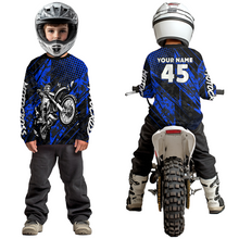 Load image into Gallery viewer, Custom Blue Motocross Jersey Racing for Men Women Kid Motocycle Shirts UPF30+ DNT44