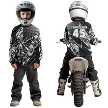Load image into Gallery viewer, Custom Black Motocross Jersey Racing for Men Women Kid Motocycle Shirts UPF30+ DNT44
