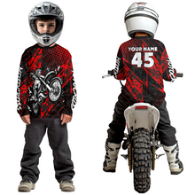 Load image into Gallery viewer, Custom Red Motocross Jersey Racing for Men Women Kid Motocycle Shirts UPF30+ DNT44
