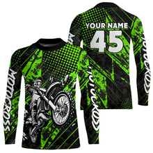 Load image into Gallery viewer, Custom Green Motocross Jersey Racing for Men Women Kid Motocycle Shirts UPF30+ DNT44