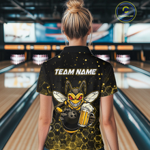 Load image into Gallery viewer, Custom Funny Beer Bee Bowling Jersey for Women Bowling Team Shirts Polo &amp; 1/4 Zip HNT191