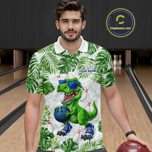 Load image into Gallery viewer, Custom Funny Dinosaur Bowling Jersey for Men Bowling Tournament Polo &amp; 1/4 Zip Bowling Team Shirts HNT214