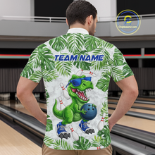 Load image into Gallery viewer, Custom Funny Dinosaur Bowling Jersey for Men Bowling Tournament Polo &amp; 1/4 Zip Bowling Team Shirts HNT214