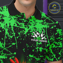 Load image into Gallery viewer, Green Funny Chicken Bowling Jersey for Men Bowling League Bowling Team Shirts Polo &amp; 1/4 Zip HN232
