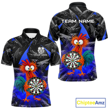 Load image into Gallery viewer, Custom Funny Blue Chicken Dart Shirts For Men Dart Board Gifts Darts Team Jerseys Dart League NNT152