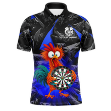 Load image into Gallery viewer, Custom Funny Blue Chicken Dart Shirts For Men Dart Board Gifts Darts Team Jerseys Dart League NNT152