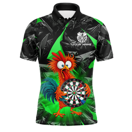 Custom Funny Green Chicken Dart Shirts For Men Dart Board Gifts Darts Team Jerseys Dart League NNT152