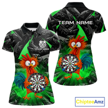 Load image into Gallery viewer, Custom Funny Green Chicken Dart Shirts For Women Dart Board Gifts Darts Team Jerseys Dart League NNT152