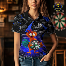 Load image into Gallery viewer, Custom Funny Blue Chicken Dart Shirts For Women Dart Board Gifts Darts Team Jerseys Dart League NNT152