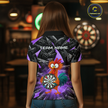 Load image into Gallery viewer, Custom Funny Purple Chicken Dart Shirts For Women Dart Board Gifts Darts Team Jerseys Dart League NNT152
