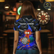 Load image into Gallery viewer, Custom Funny Blue Chicken Dart Shirts For Women Dart Board Gifts Darts Team Jerseys Dart League NNT152
