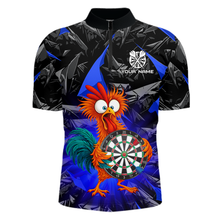 Load image into Gallery viewer, Custom Funny Blue Chicken Dart Shirts For Men Dart Board Gifts Darts Team Jerseys Dart League NNT152
