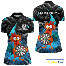 Load image into Gallery viewer, Custom Funny Turquoise Chicken Dart Shirts For Women Dart Board Gifts Darts Team Jerseys Dart League NNT152