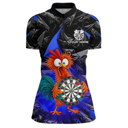 Custom Funny Blue Chicken Dart Shirts For Women Dart Board Gifts Darts Team Jerseys Dart League NNT152